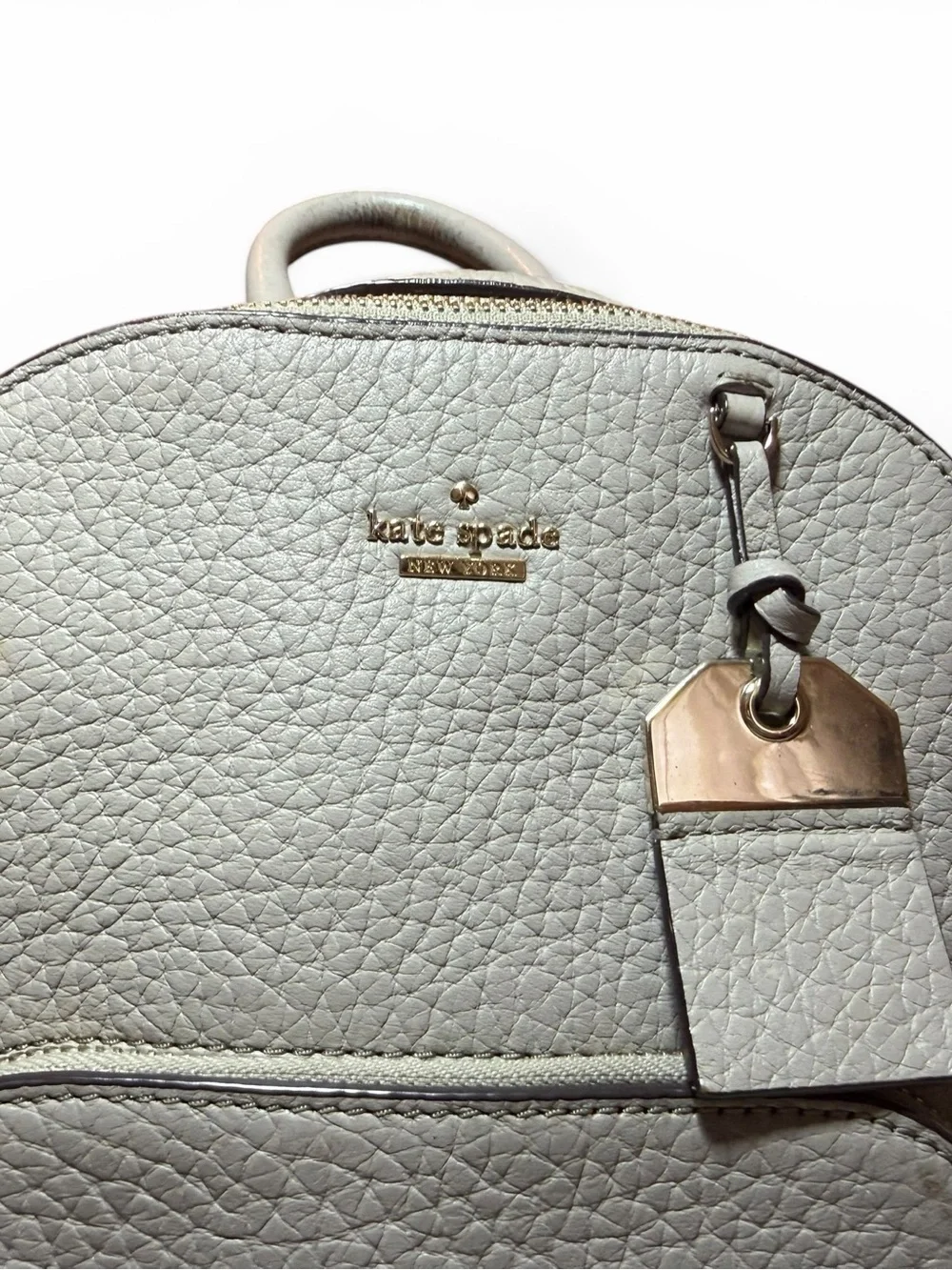 Kate Spade Caden Carter soft taupe Pebbled Leather Mini backpack